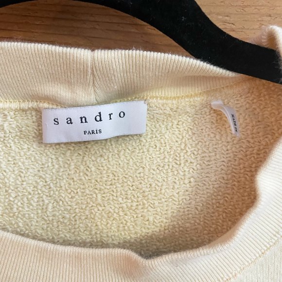 Sandro Paris Yellow Sweatshirt Walk to the Sun Size 0 - Picture 5 of 9